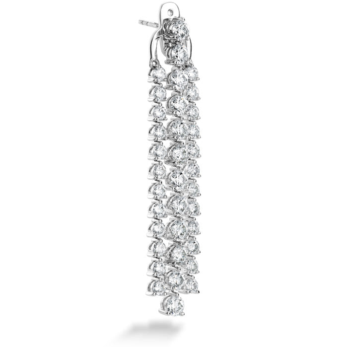 7.67 ctw. Cascade Stiletto Earring 3 Row in 18K White Gold