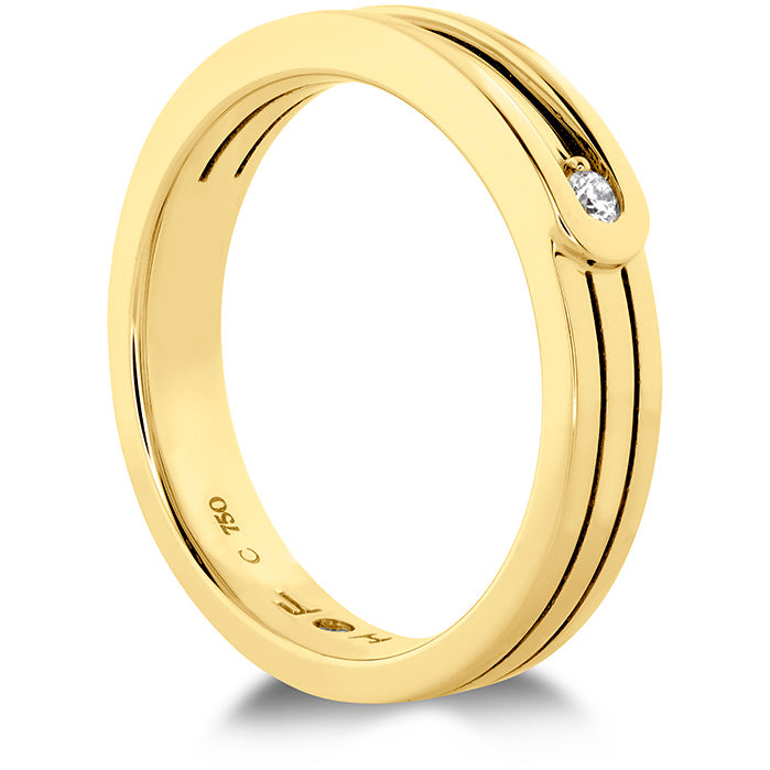 0.03 ctw. Coupled Encompass Triple Row Band 4mm in 18K Yellow Gold