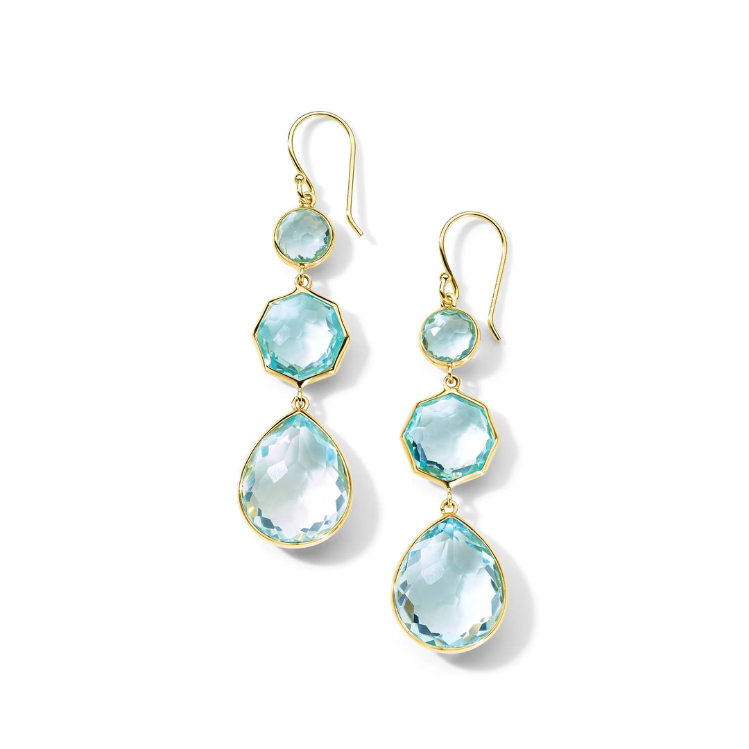 18K Crazy 8  Rock Candy Blue Topaz Earrings