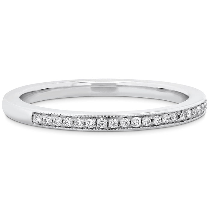 0.12 ctw. Deco Chic Milgrain Band in 18K White Gold