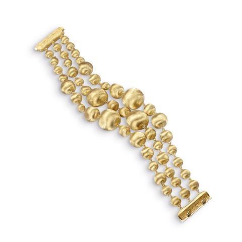 18K Africa Collection  Three Strand Medium Gauge Bracelet