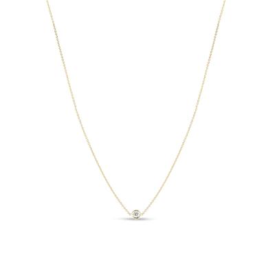 18k Gold Necklace with 1 Diamond Station