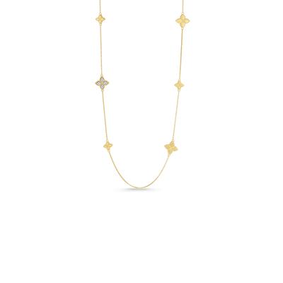 18K Station Necklace with Diamonds