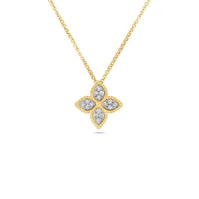 18K Princes Flower Pendant with Diamonds