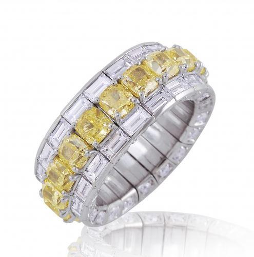 Xpandable Collection Full Eternity Cushion Fancy Yellow Diamond Band