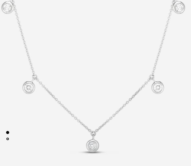 18K 5 DIAMOND DROP STATION NECKLACE