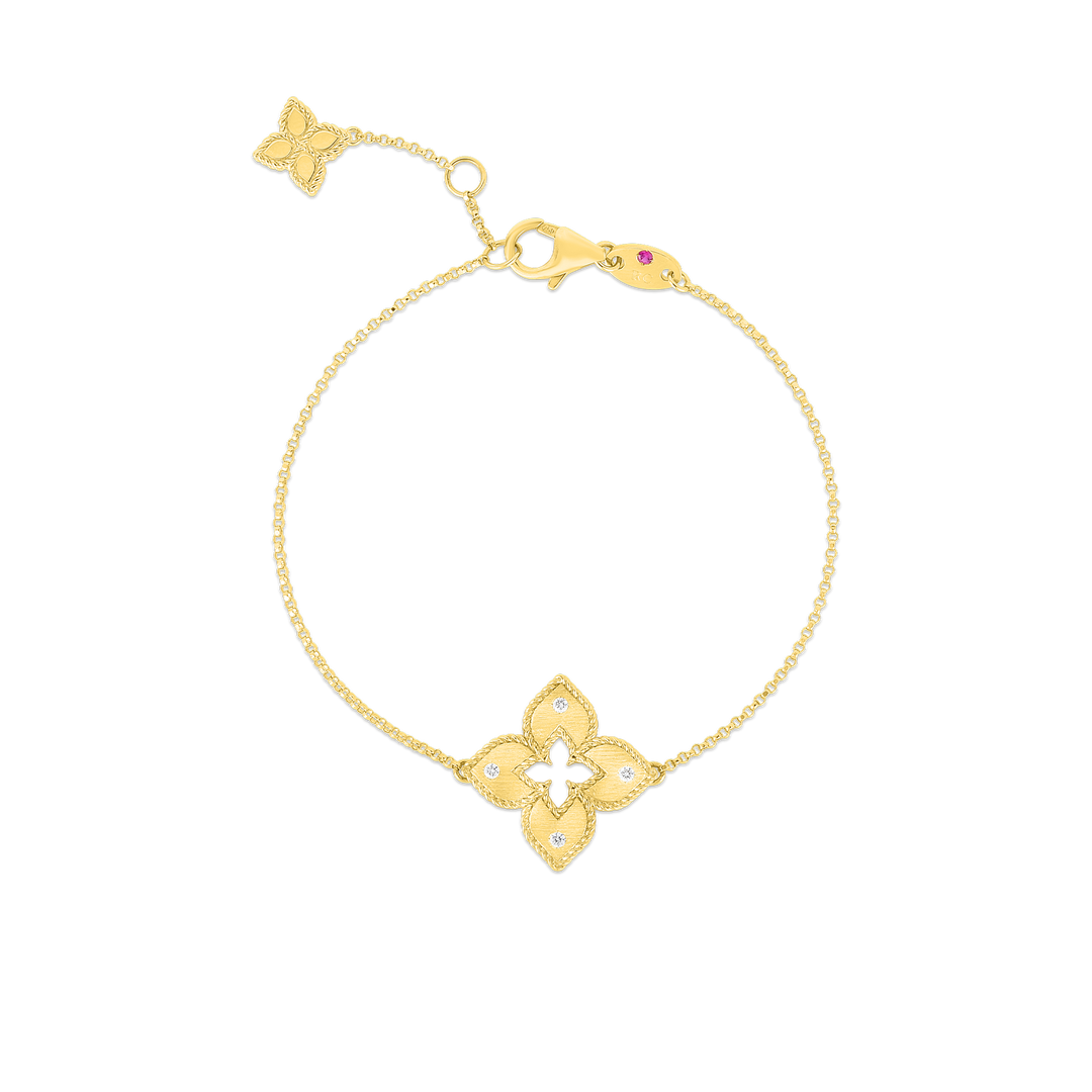 18K PETITE VENETIAN PRINCESS SINGLE SATIN FLOWER BRACELET