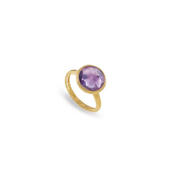 18K Yellow Gold & Amethyst Medium Stackable Ring