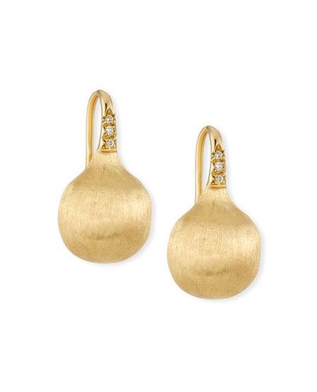 18K Y AFRICA SHEPARD HOOK EARRINGS WITH DIAMONDS