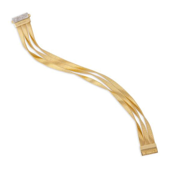 18K Marrakech Supreme Collection Gold Three Strand Bangle with Diamonds