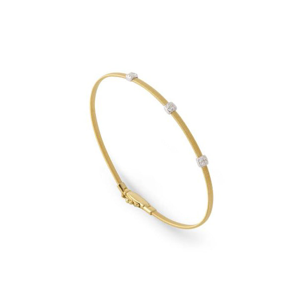 18K Masai Collection Three Station Diamond Bracelet in Yellow Gold