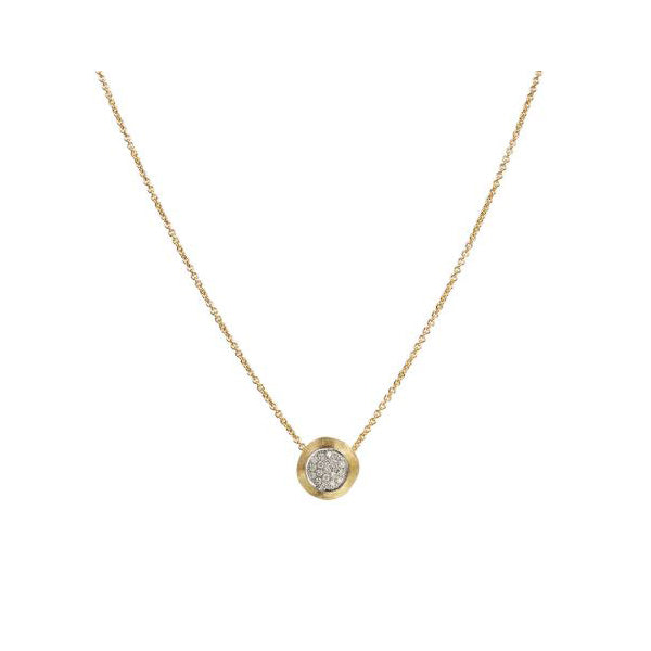 18K Delicati Yellow Gold and Diamond Pave Bead Pendant