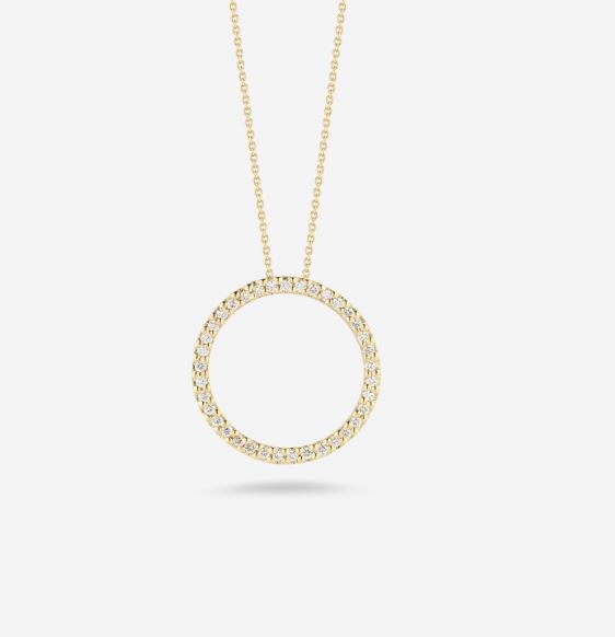 18KT GOLD SMALL DIAMOND CIRCLE PENDANT