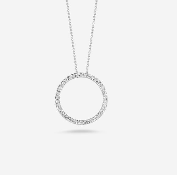 18KT GOLD SMALL DIAMOND CIRCLE PENDANT