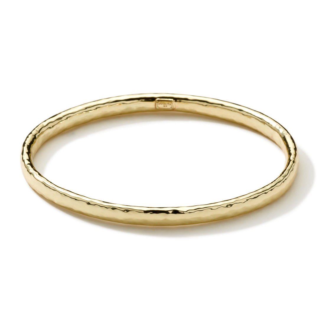 18K Classico Hammered Flat Bangle