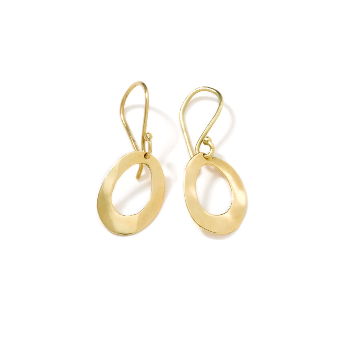 18K Classico Mini Wavy Oval Earrings