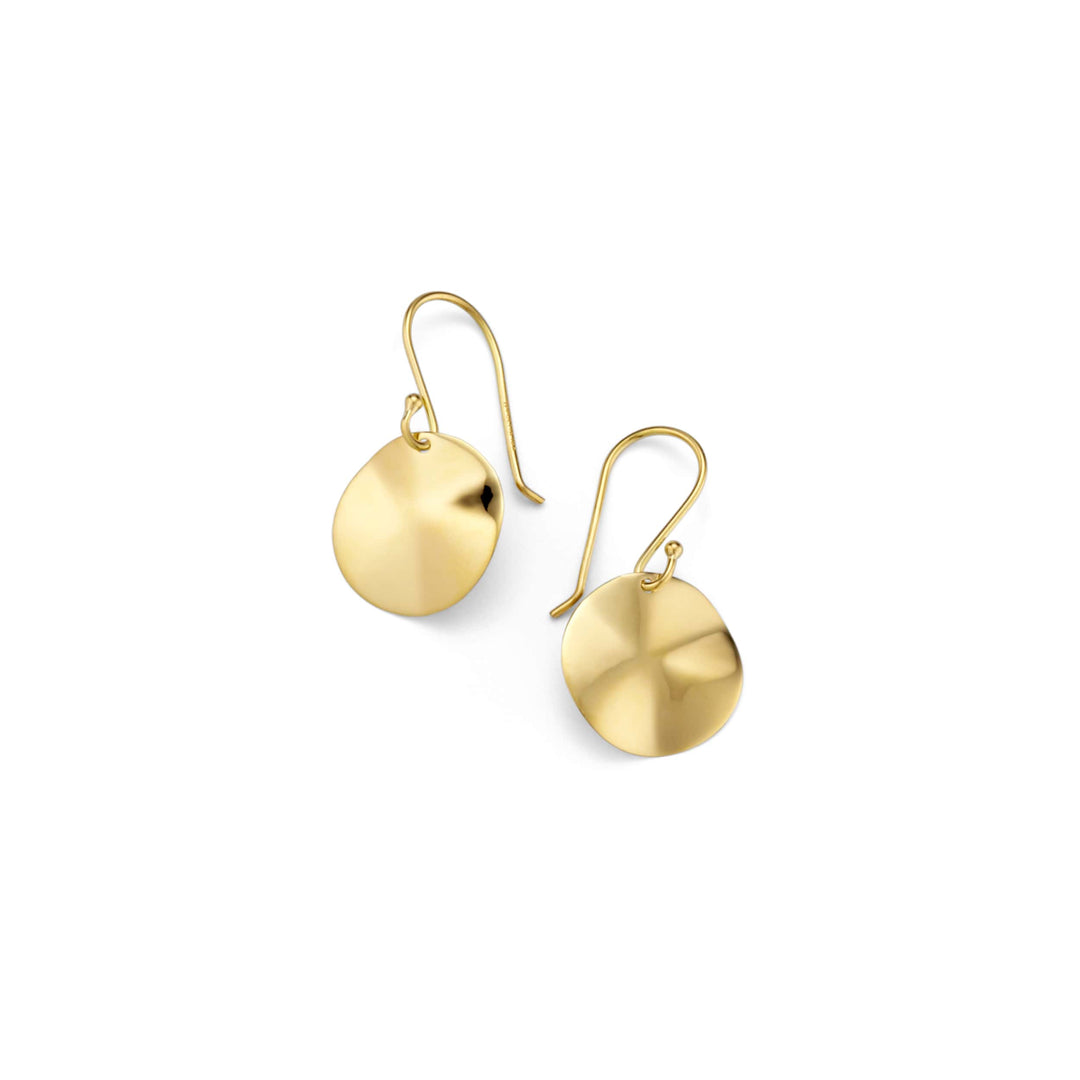 18K Classico Mini Wavy Disc Earrings