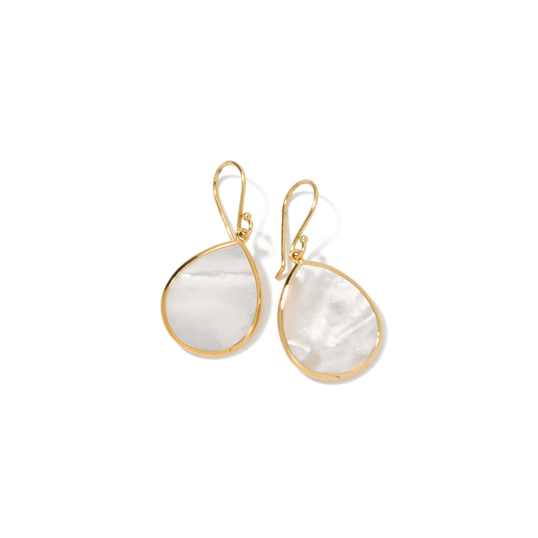 18K Polished Rock Candy Mini Teardrop Earrings in Mother-of-Pearl