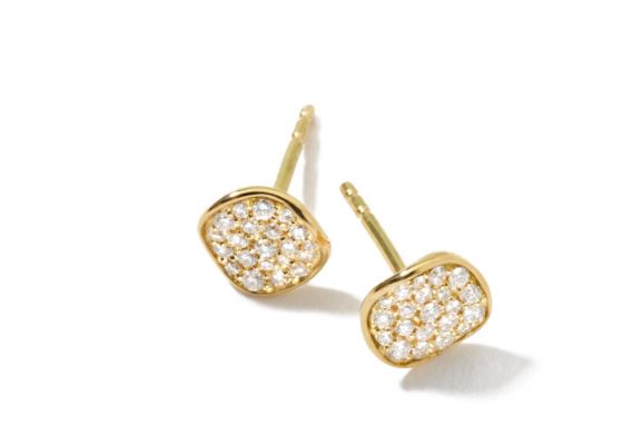 STARDUST Mini Flower Stud Earrings in 18K Gold with Diamonds