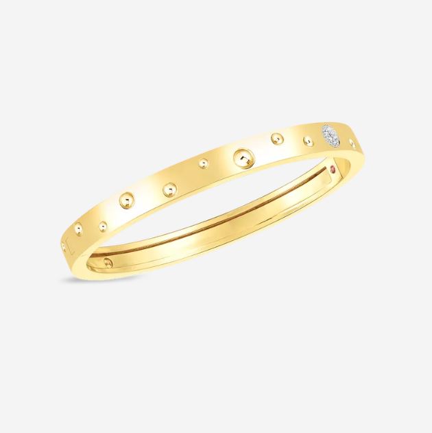 18K GOLD & DIA ACCENT POIS MOI LUNA THIN BANGLE