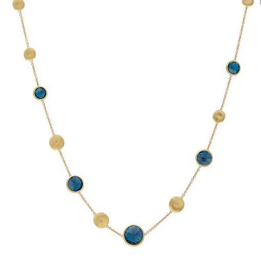 Jaipur Color 18K Yellow Gold & London Blue Topaz Station Necklace