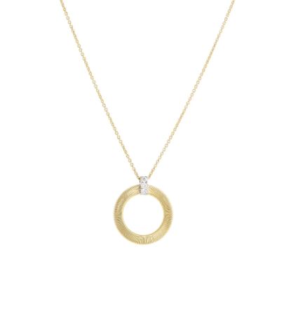 Masai Collection 18K Yellow Gold and Diamond Single Circle Short Necklace