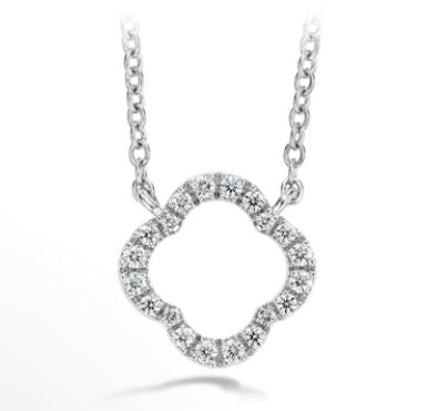 18K Signature Petal Diamond Pendant Small