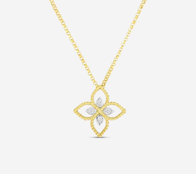 18K PRINCIPESSA SMALL FLOWER PENDANT