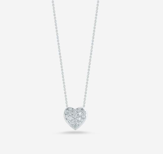 PUFFED HEART PENDANT WITH DIAMONDS