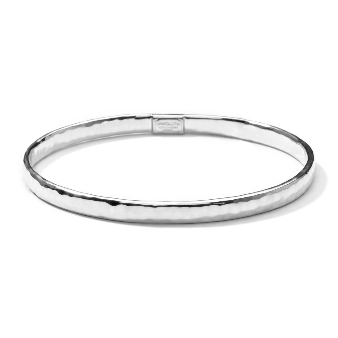 Sterling Silver  Classico Flat Hammered Bangle