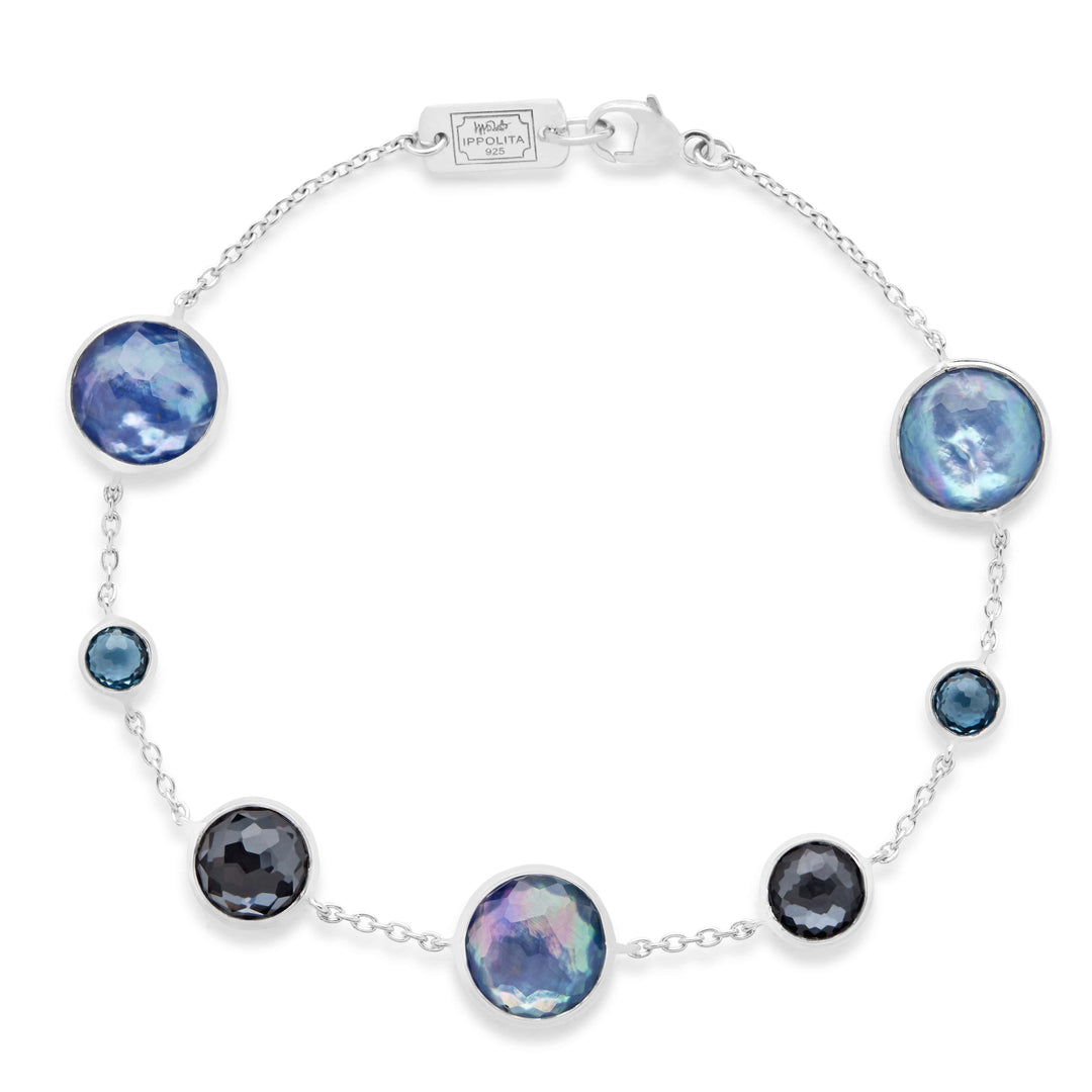 Sterling Silver Lollipop® 7-Stone Link Bracelet in Eclipse