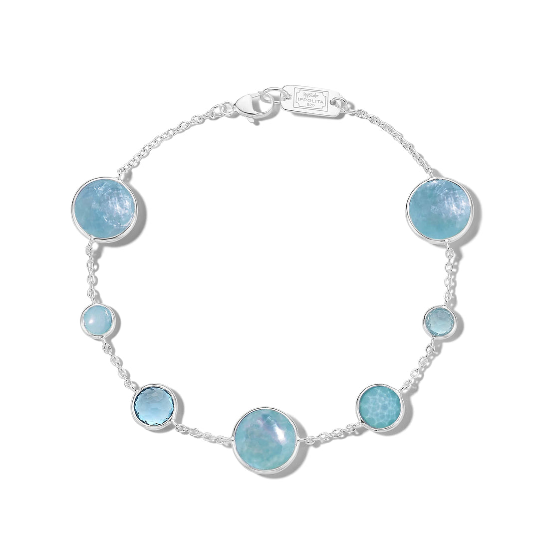 Sterling Silver Lollipop® 7-Stone Link Bracelet in Waterfall