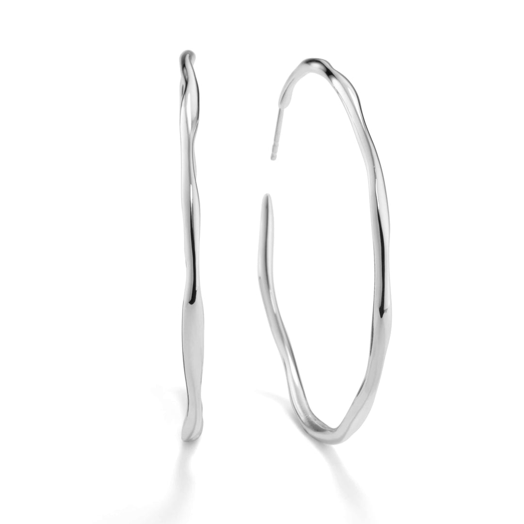 Sterling Silver Classico Large Squiggle Hoop Earrings