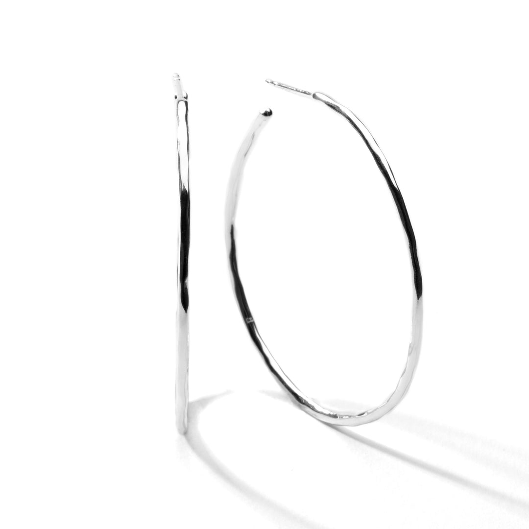 Sterling Silver  Classico Medium #3 Squiggle Hoop Earrings