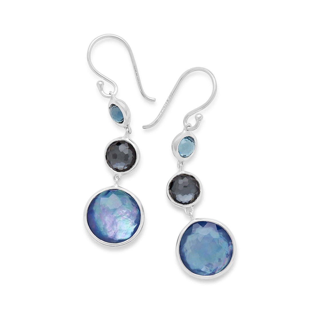 Sterling Silver Lollipop® Lollitini 3-Stone Drop Earrings in Eclipse