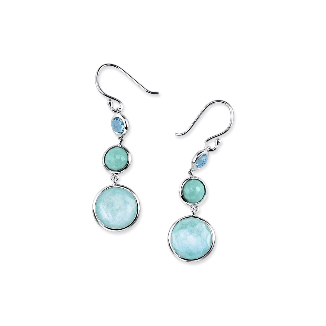 Sterling Silver Lollipop® Lollitini 3-Stone Drop Earrings in Waterfall