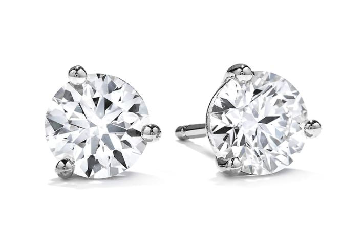 Hearts on Fire .25 CTW Three Prong Diamond Studs