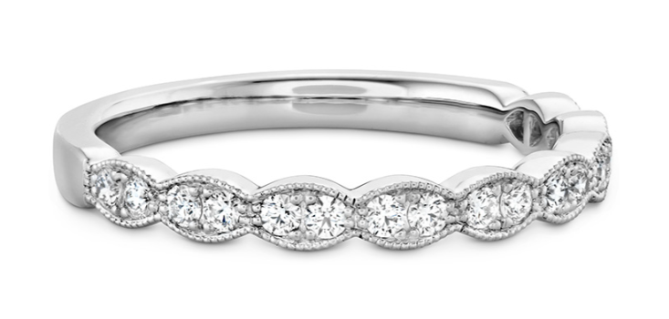 LORELEI FLORAL MILGRAIN DIAMOND BAND