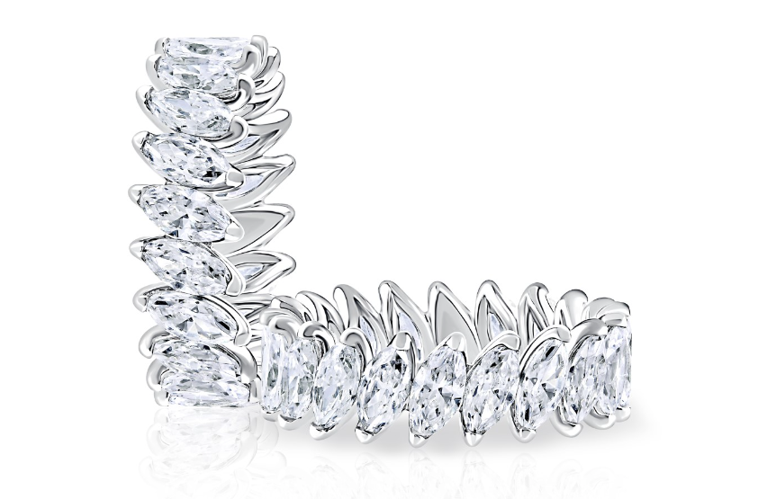 Marquise Diagonal Eternity Band