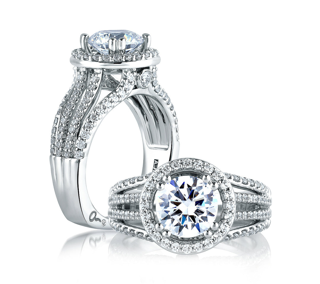 Round Halo Statement Engagement Ring