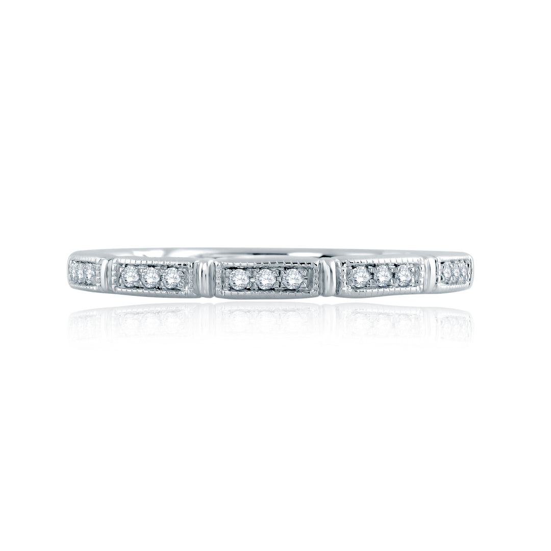 Segmented Milgrain Accent Wedding Band MR2189Q