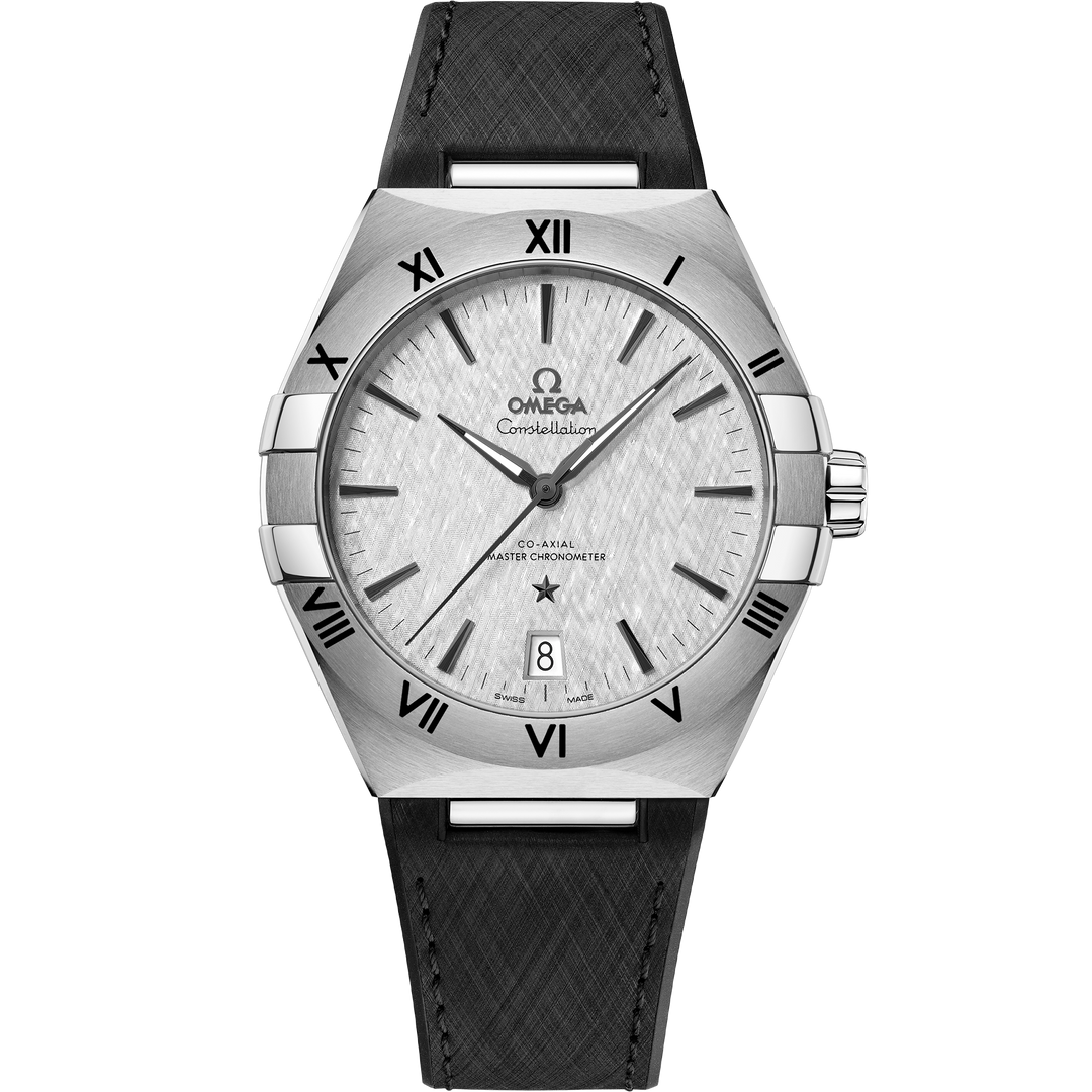 Omega Constellation 41 mm, steel on rubber strap