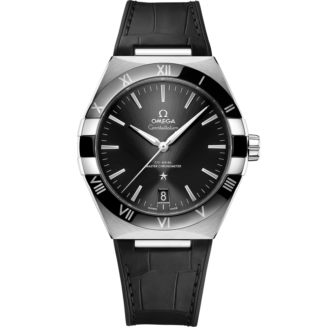 Omega Constellation 41 mm, steel on leather strap