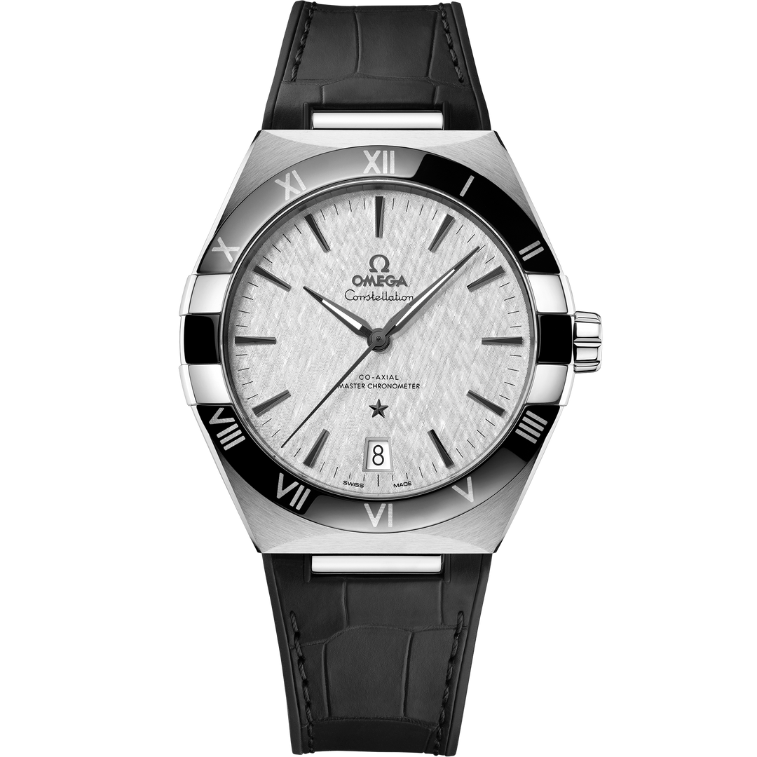 Omega Constellation 41 mm, steel on leather strap