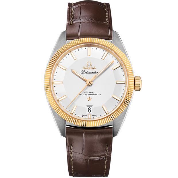 Omega Constellation Globemaster 39 mm, steel - yellow gold on leather strap