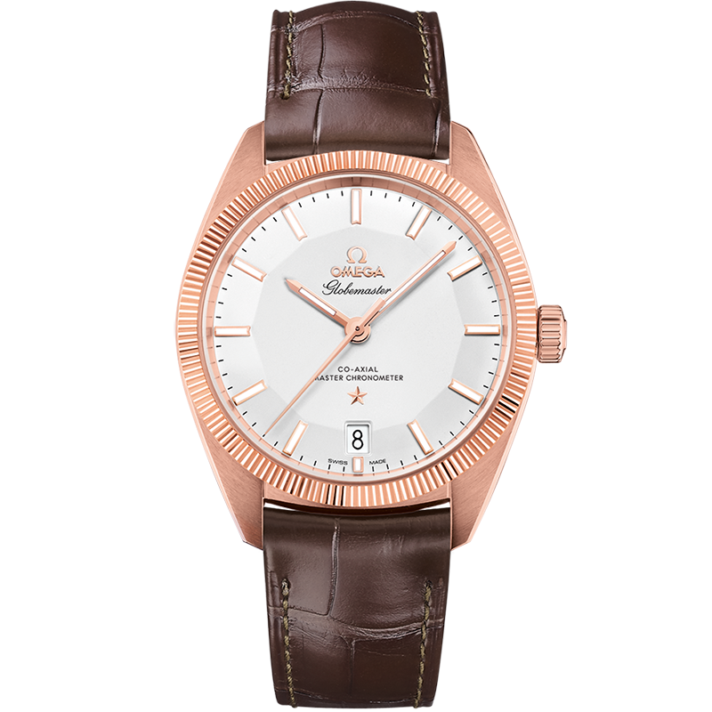 Omega Constellation Globemaster 39 mm, Sedna™ gold on leather strap