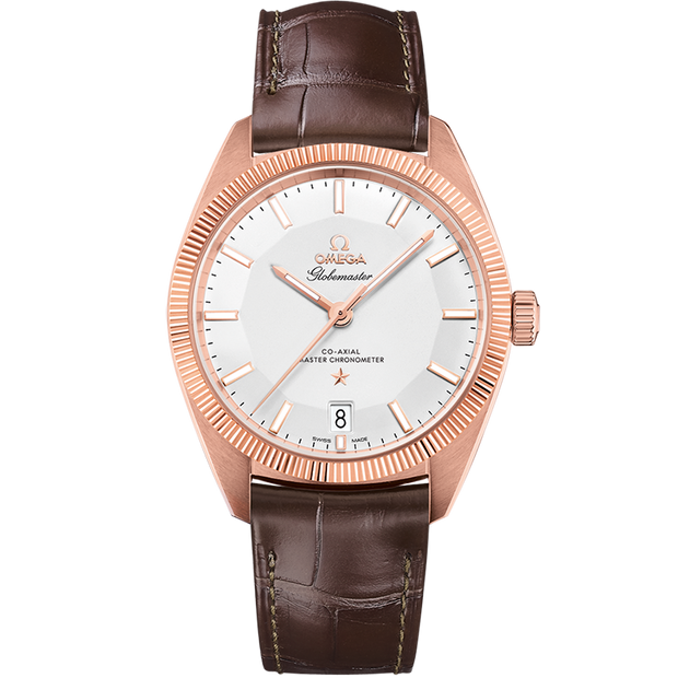 Omega Constellation Globemaster 39 mm, Sedna™ gold on leather strap