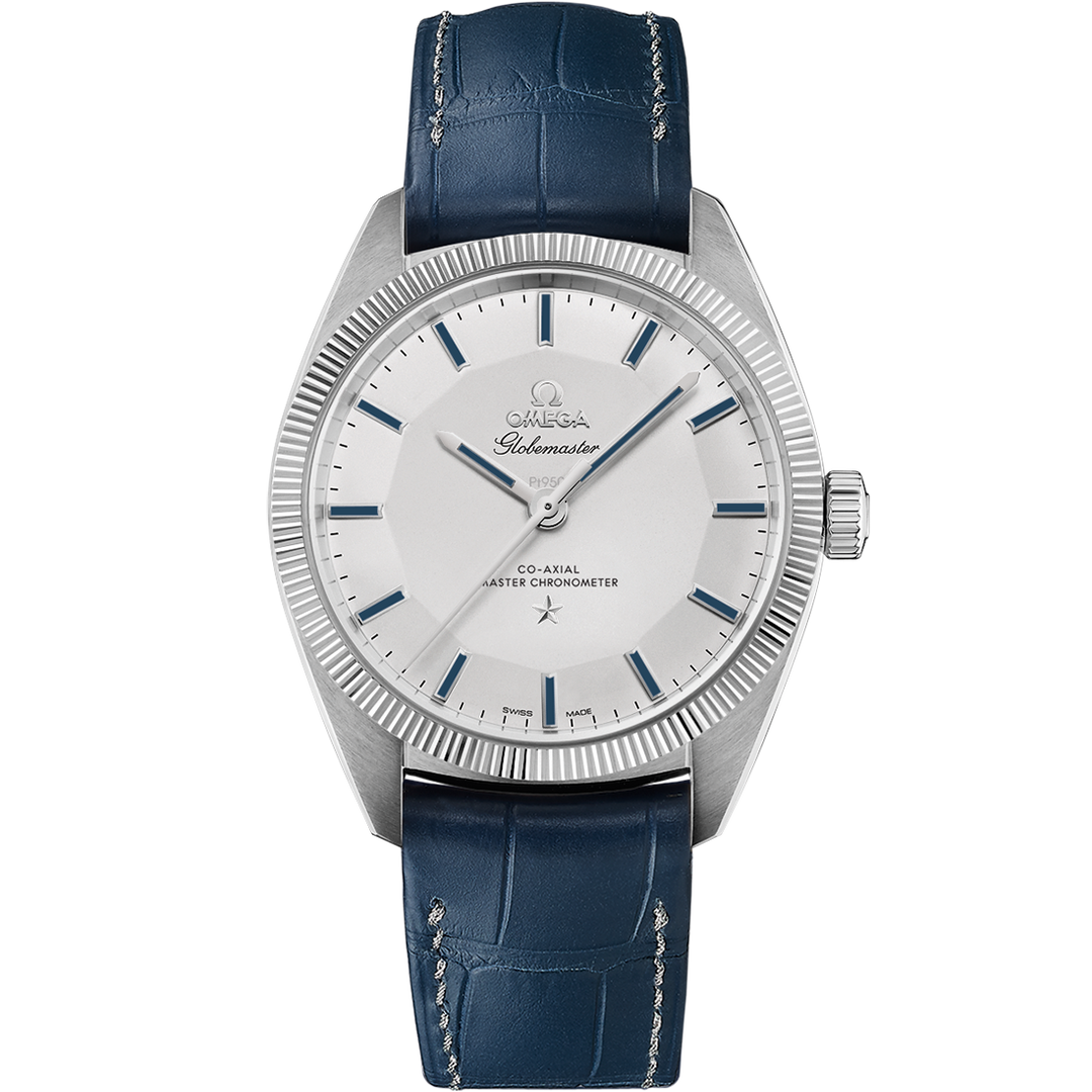 Omega Constellation Globemaster 39 mm, platinum on leather strap