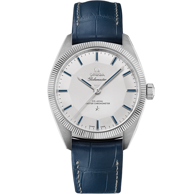 Omega Constellation Globemaster 39 mm, platinum on leather strap