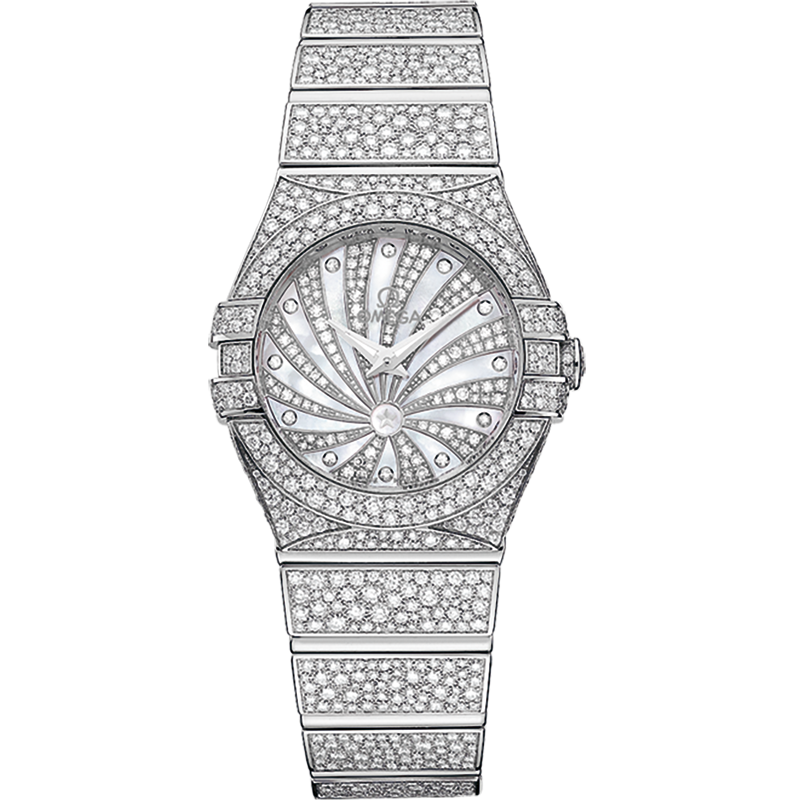 Omega Constellation 24 mm, white gold on white gold